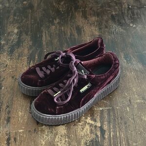 Puma Fenty Velvet Sneakers in Deep Burgundy